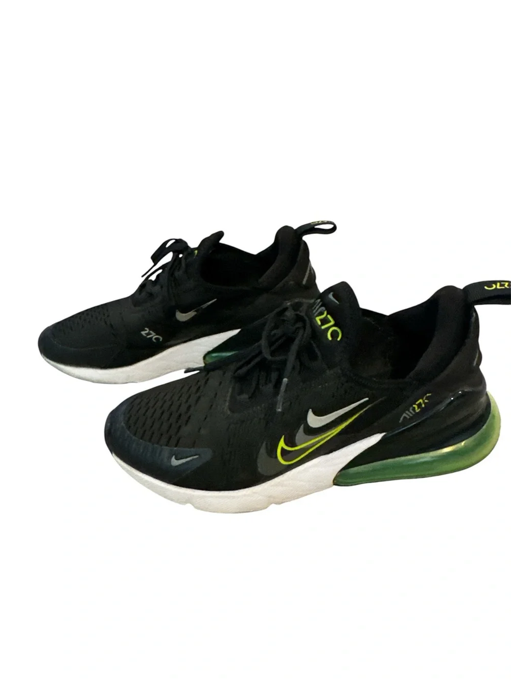 Nike Air Max 270 sneakers in black & green Sz. 6Y